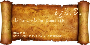 Ábrahám Dominik névjegykártya